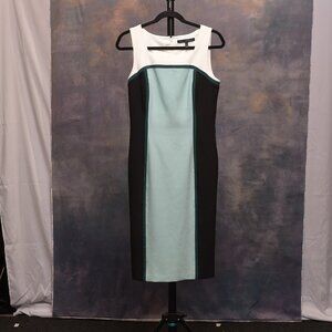 White House Black Market Black and White Midi Dress